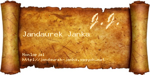 Jandaurek Janka névjegykártya